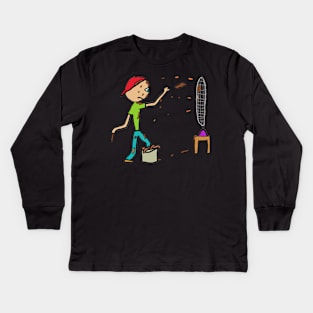 When The Shit Hits The Fan Kids Long Sleeve T-Shirt